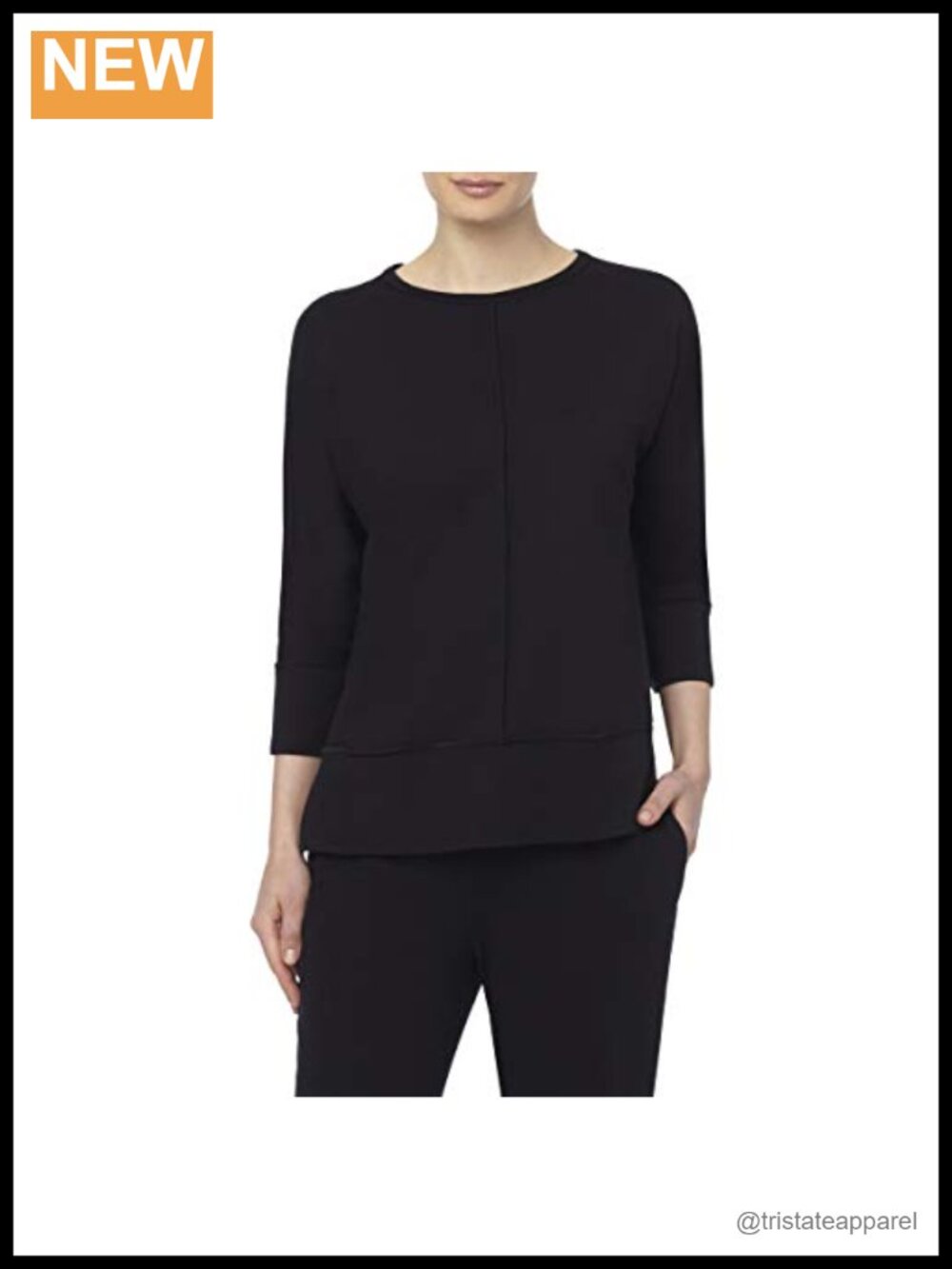 Petite Dolman Sleeve Tunic Knit Top 3/4 Sleeve Stretchable